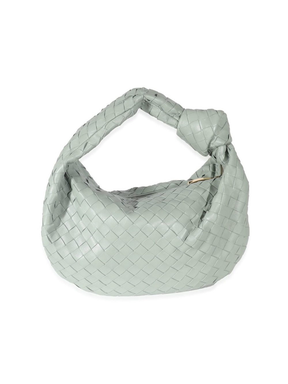 Bottega Veneta Classic Woven Knot-Handle Shoulder Bag in Sage Green - Picture 2 of 5